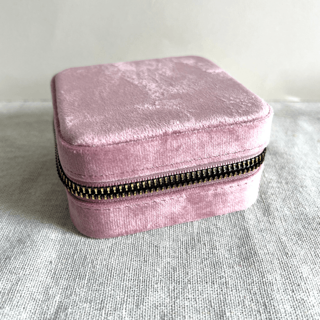 Boite à bijoux velours rose