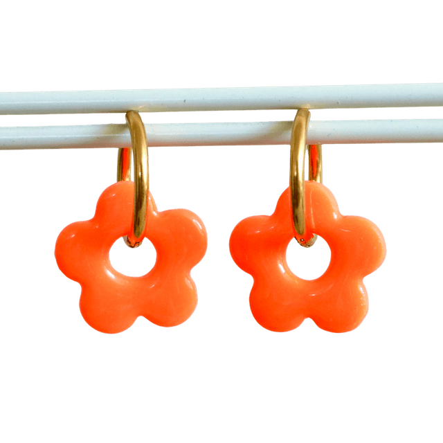 Fleurs Azea orange fluo
