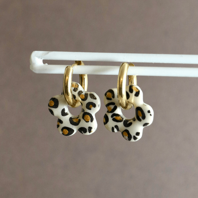 Fleurs Azea beige léopard