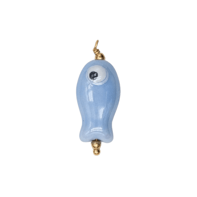 40 - Breloque poisson céramique bleu