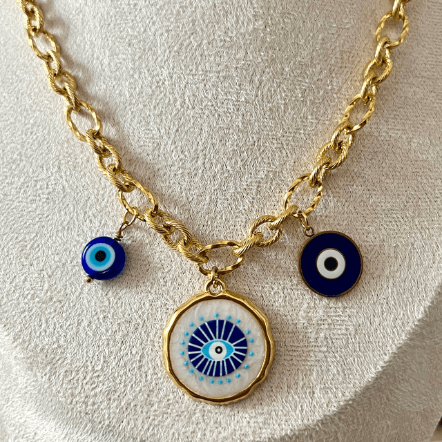 Collier chance bleu