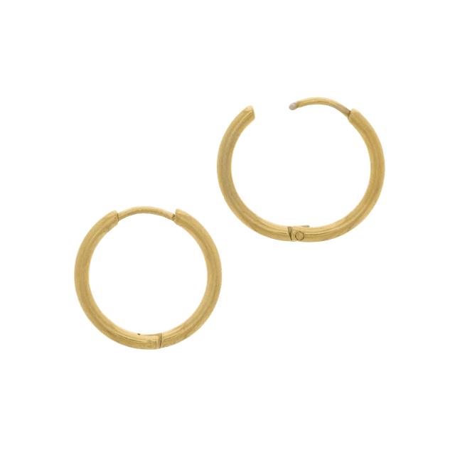 Anneaux dorés acier inoxydable 18x2mm