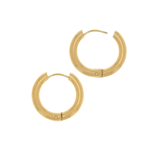 Anneaux dorés acier inoxydable 18x3mm